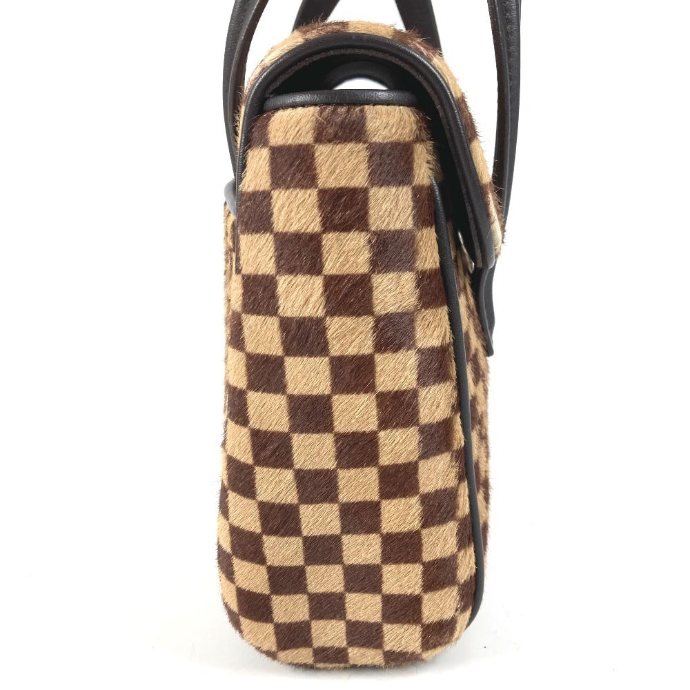 LOUIS VUITTON M92131 ダミエソバージュ ライオン カバン フラップ トートバッグ ハンドバッグ ハラコ レディース ブラウン