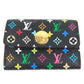 LOUIS VUITTON M60007 モノグラムマルチカラー ポルトモネ コージー 財布 小銭入れ フラップ コインケース モノグラムマルチカラーキャンバス レディース ノワール ブラック