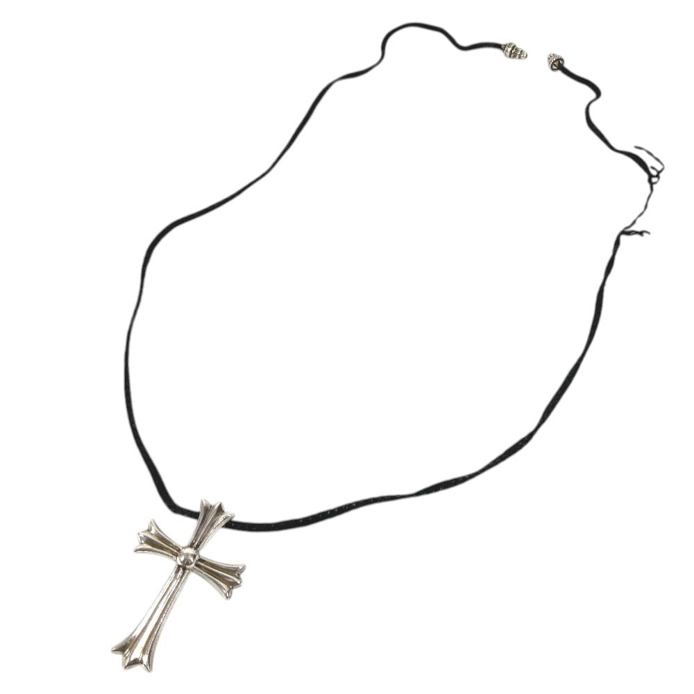 CHROME HEARTS CROSS LARGE CH クロス ラージ チョーカー ペンダント 革紐 アクセサリー ジュエリー ネックレス SV925 ユニセックス シルバー