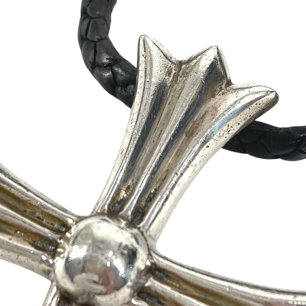 CHROME HEARTS CROSS LARGE CH クロス ラージ チョーカー ペンダント 革紐 アクセサリー ジュエリー ネックレス SV925 ユニセックス シルバー
