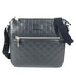 GUCCI 406410 GG Embossed Guccissima Logo Bag Crossbody Pouch Shoulder Bag Shima Leather Unisex Black