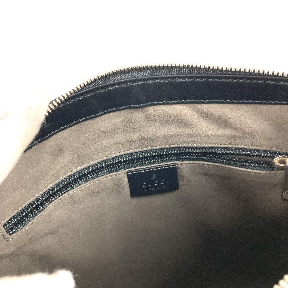 GUCCI 406410 GG Embossed Guccissima Logo Bag Crossbody Pouch Shoulder Bag Shima Leather Unisex Black