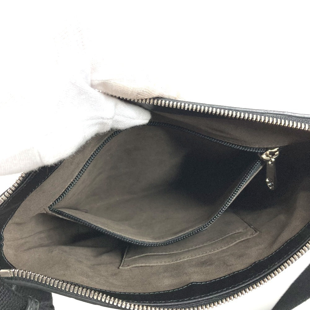 GUCCI 406410 GG Embossed Guccissima Logo Bag Crossbody Pouch Shoulder Bag Shima Leather Unisex Black