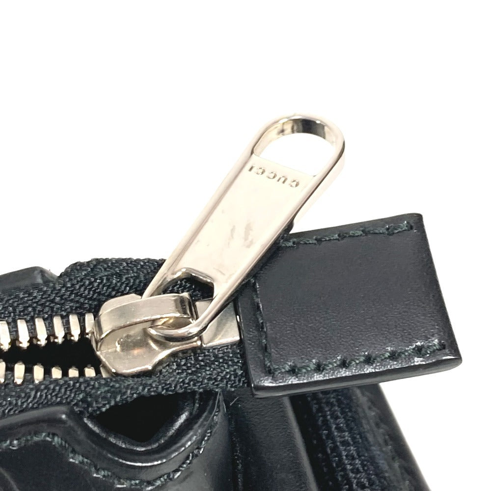 GUCCI 406410 GG Embossed Guccissima Logo Bag Crossbody Pouch Shoulder Bag Shima Leather Unisex Black
