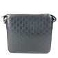 GUCCI 406410 GG Embossed Guccissima Logo Bag Crossbody Pouch Shoulder Bag Shima Leather Unisex Black