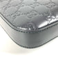 GUCCI 406410 GG Embossed Guccissima Logo Bag Crossbody Pouch Shoulder Bag Shima Leather Unisex Black