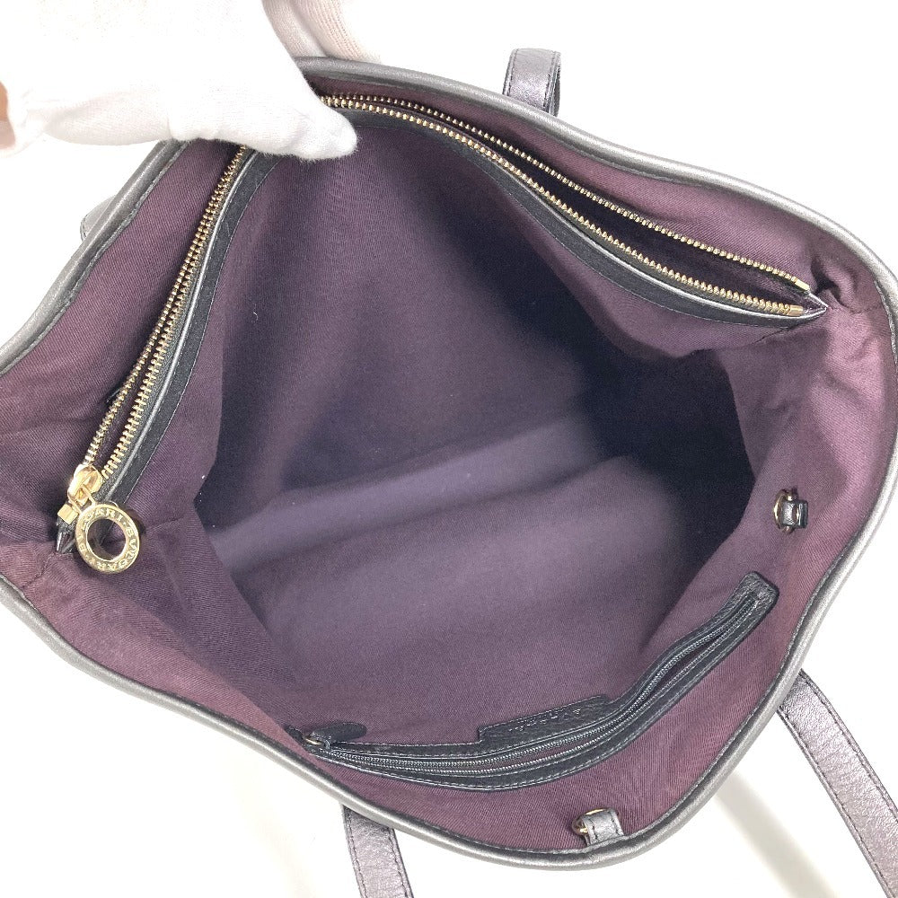 BVLGARI Collezione S.Bulgari Logo Handbag Tote Shoulder Bag Leather Unisex Metallic