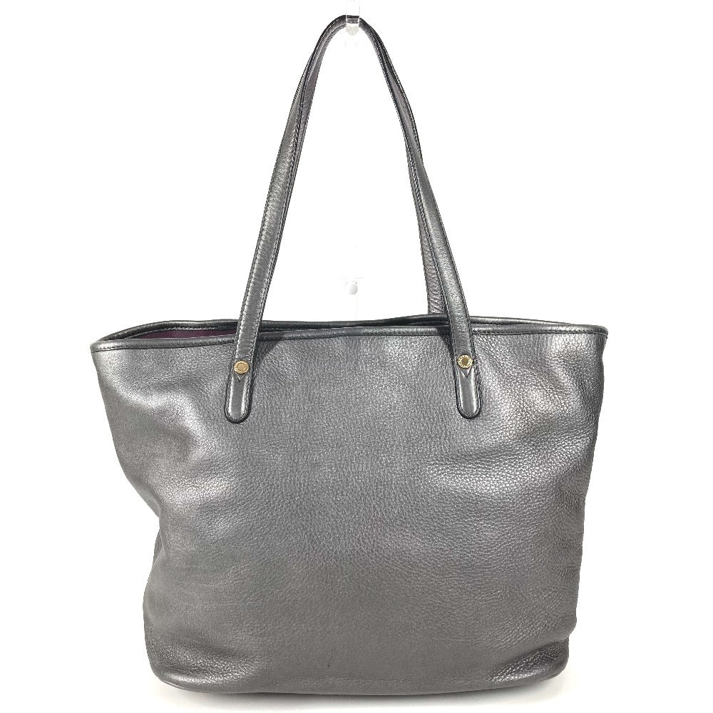 BVLGARI Collezione S.Bulgari Logo Handbag Tote Shoulder Bag Leather Unisex Metallic