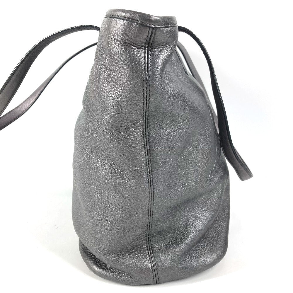 BVLGARI Collezione S.Bulgari Logo Handbag Tote Shoulder Bag Leather Unisex Metallic