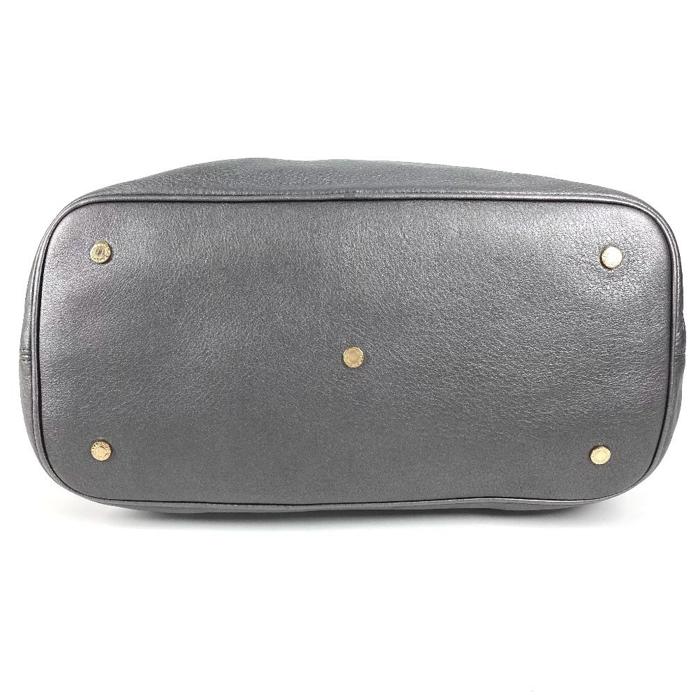 BVLGARI Collezione S.Bulgari Logo Handbag Tote Shoulder Bag Leather Unisex Metallic