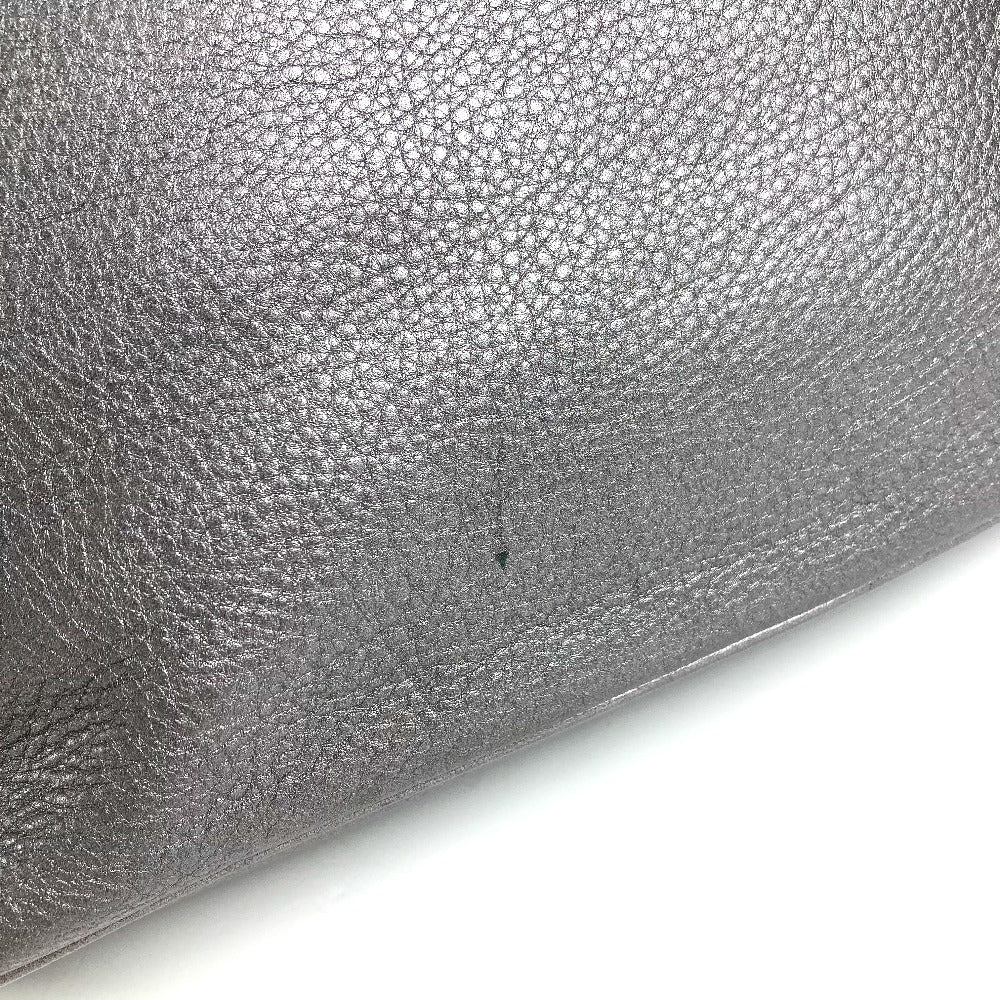 BVLGARI Collezione S.Bulgari Logo Handbag Tote Shoulder Bag Leather Unisex Metallic