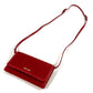 PRADA 1M1437 Shoulder Bag, Shoulder Wallet, Logo, Quilted, Long Wallet, Wallet Bag, Long Wallet, Nylon, Unisex, Red
