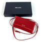 PRADA 1M1437 Shoulder Bag, Shoulder Wallet, Logo, Quilted, Long Wallet, Wallet Bag, Long Wallet, Nylon, Unisex, Red