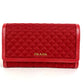 PRADA 1M1437 Shoulder Bag, Shoulder Wallet, Logo, Quilted, Long Wallet, Wallet Bag, Long Wallet, Nylon, Unisex, Red