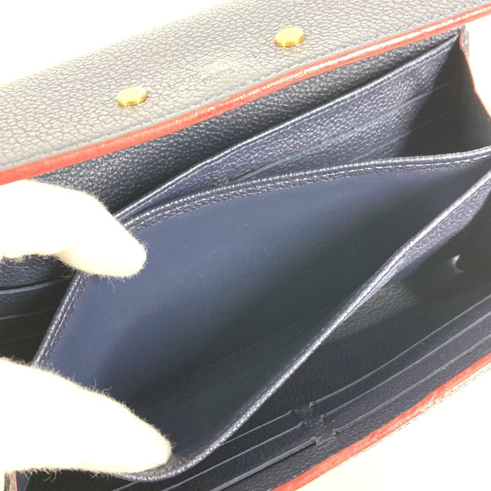 LOUIS VUITTON M62127 モノグラムアンプラント ポルトフォイユ ポンヌフ ロングウォレット フラップ 長財布 モノグラムアンプラントレザー ユニセックス マリーヌルージュ ネイビー