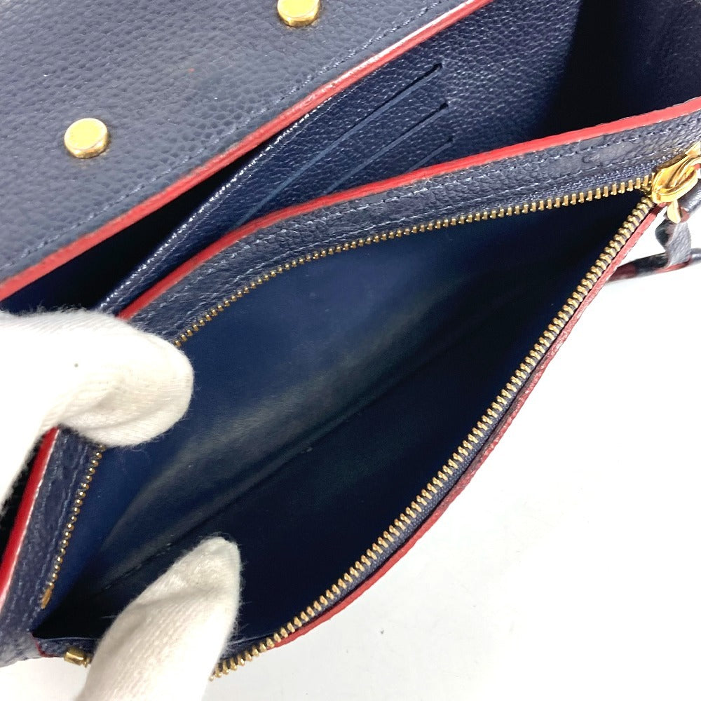 LOUIS VUITTON M62127 モノグラムアンプラント ポルトフォイユ ポンヌフ ロングウォレット フラップ 長財布 モノグラムアンプラントレザー ユニセックス マリーヌルージュ ネイビー