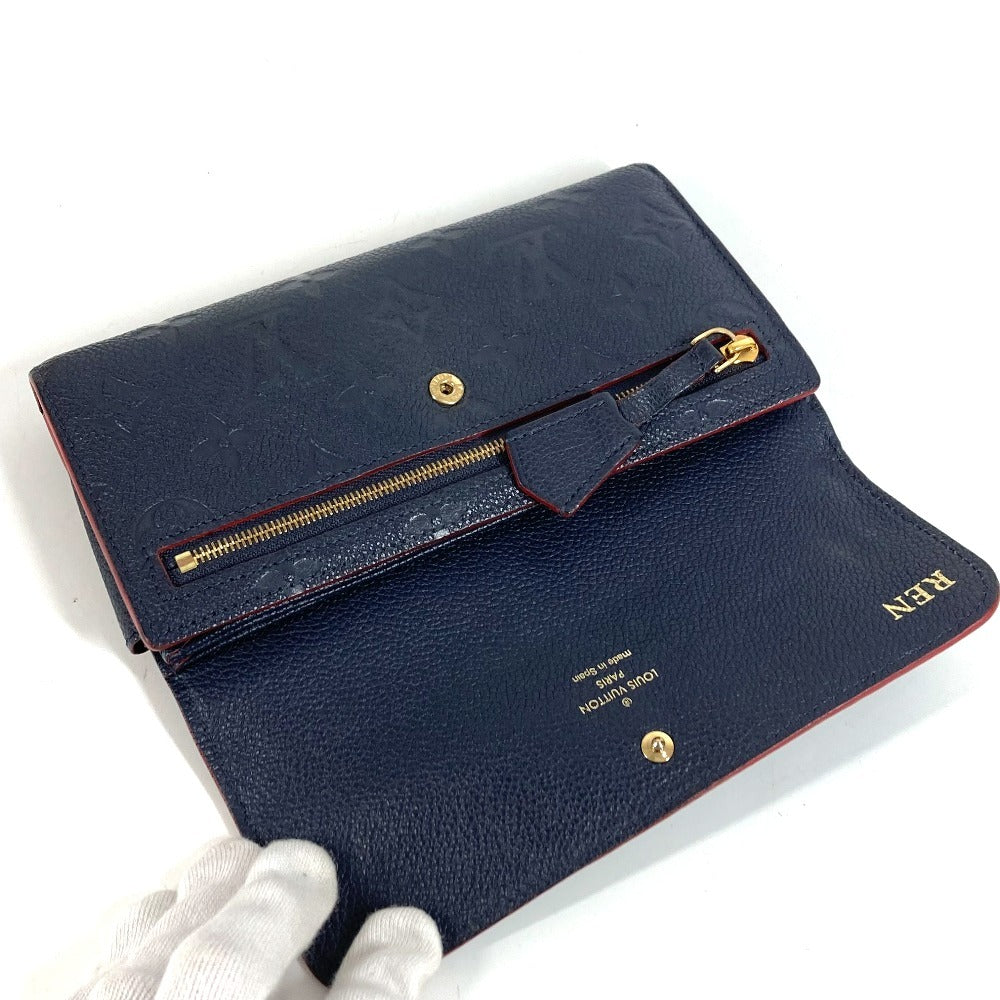 LOUIS VUITTON M62127 モノグラムアンプラント ポルトフォイユ ポンヌフ ロングウォレット フラップ 長財布 モノグラムアンプラントレザー ユニセックス マリーヌルージュ ネイビー