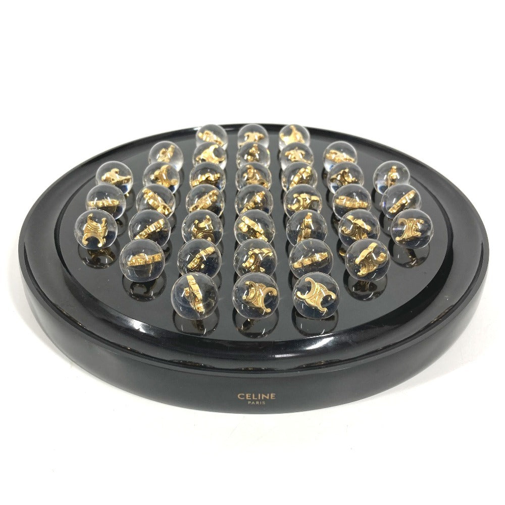 CELINE Triomphe Logo Ball Solitaire Marble Tray Interior Game Object Resin Unisex Black
