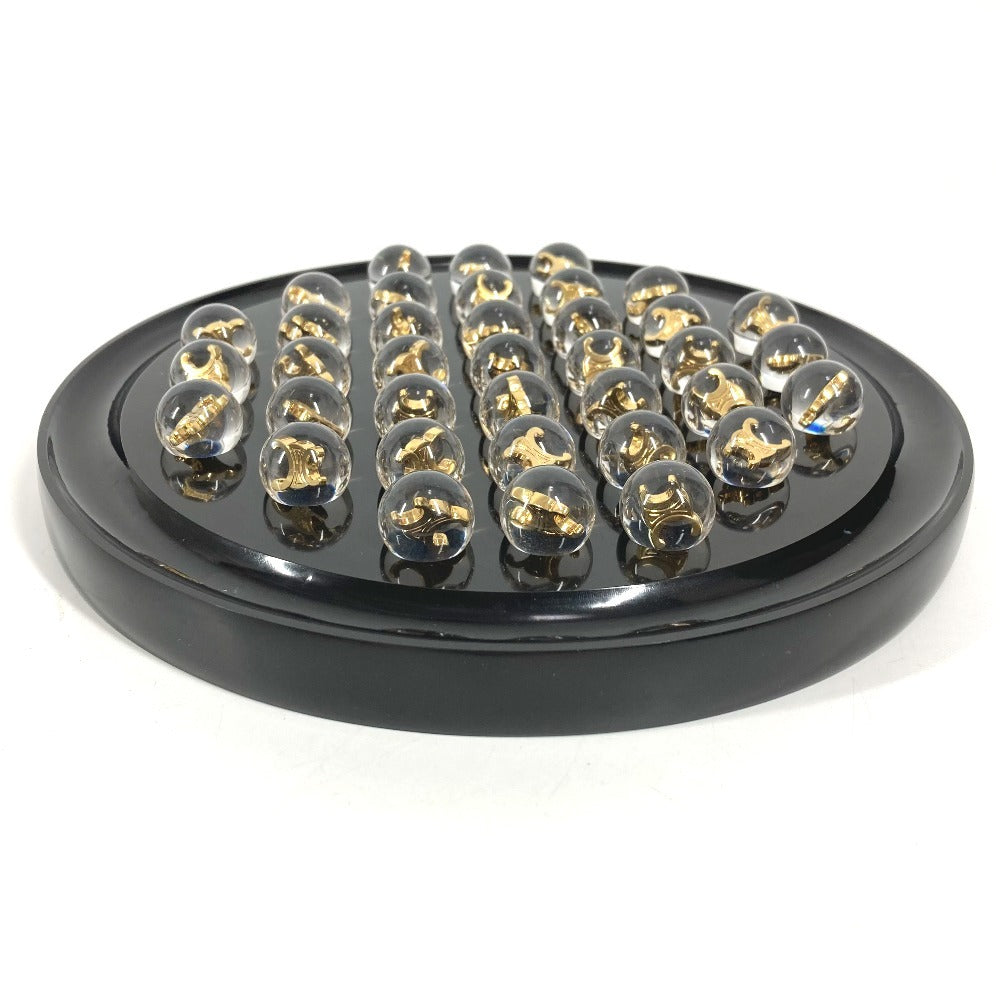 CELINE Triomphe Logo Ball Solitaire Marble Tray Interior Game Object Resin Unisex Black