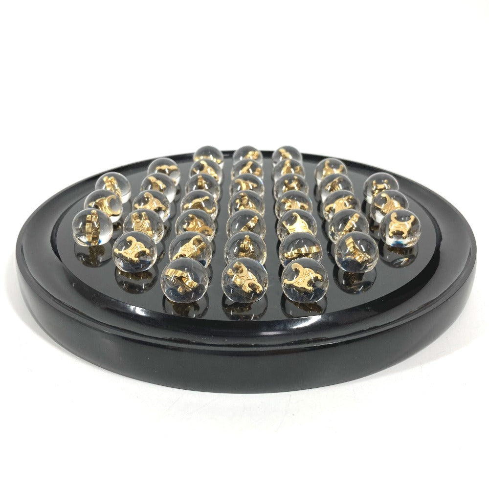 CELINE Triomphe Logo Ball Solitaire Marble Tray Interior Game Object Resin Unisex Black