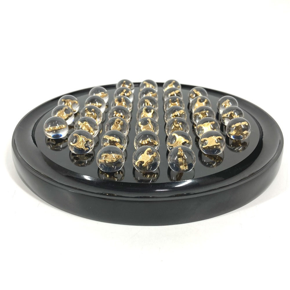 CELINE Triomphe Logo Ball Solitaire Marble Tray Interior Game Object Resin Unisex Black
