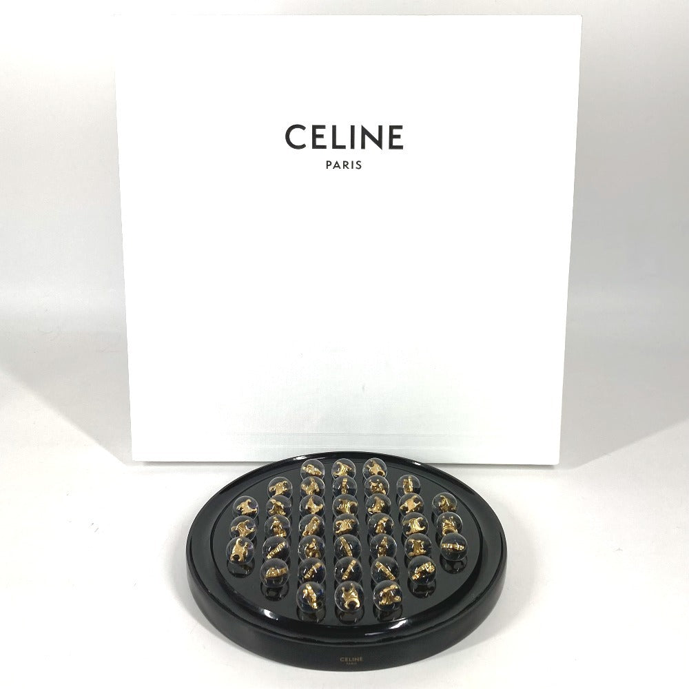 CELINE Triomphe Logo Ball Solitaire Marble Tray Interior Game Object Resin Unisex Black