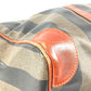 FENDI Vintage Pecan Logo Handbag Travel Bag Boston Bag PVC/Leather Unisex Khaki