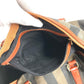 FENDI Vintage Pecan Logo Handbag Travel Bag Boston Bag PVC/Leather Unisex Khaki
