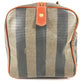 FENDI Vintage Pecan Logo Handbag Travel Bag Boston Bag PVC/Leather Unisex Khaki