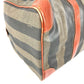 FENDI Vintage Pecan Logo Handbag Travel Bag Boston Bag PVC/Leather Unisex Khaki