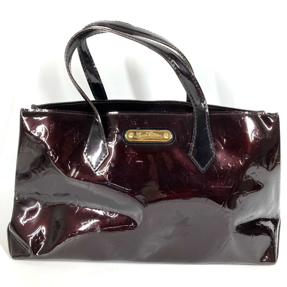 LOUIS VUITTON M93641 Monogram Vernis Wilshire PM Tote Bag, Monogram Vernis Canvas, Women's, Amaranth Purple