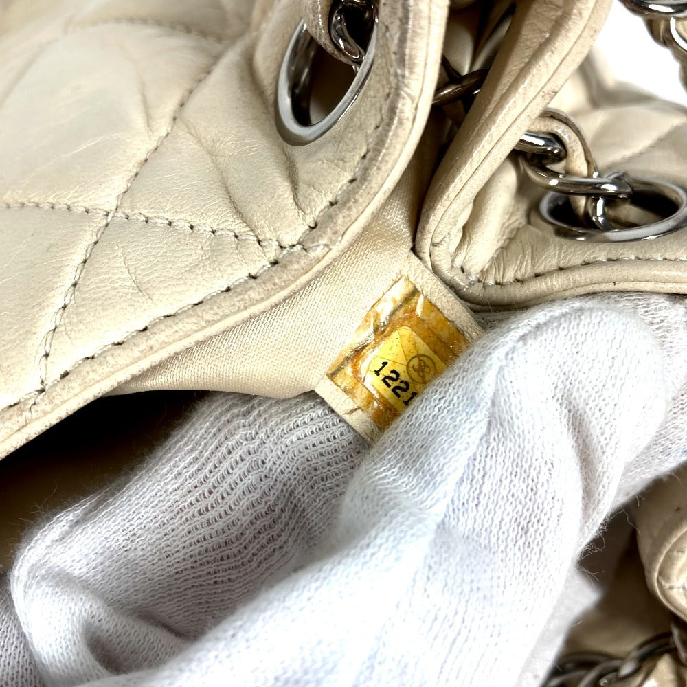 CHANEL East West CC Coco Mark Logo Quilted Matelasse 2.55 Hardware Handbag Shoulder W Chain Chain Bag Shoulder Bag Leather Unisex Beige