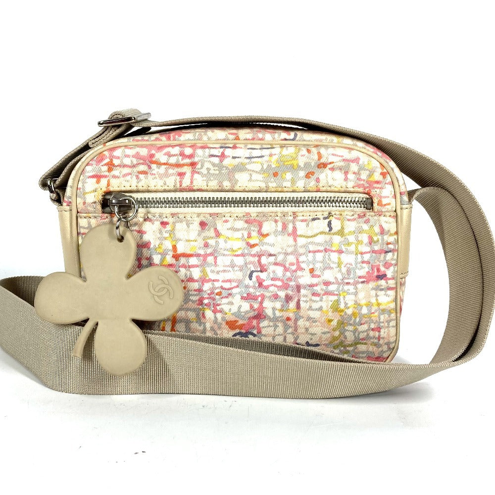 CHANEL Clover CC Coco Mark Logo Bag Crossbody Pouch Shoulder Bag Canvas/Leather Unisex Pink