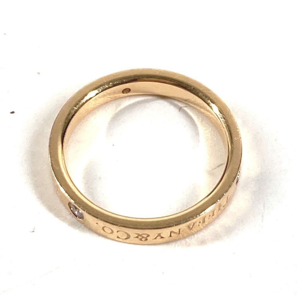 TIFFANY&Co. K18 Gold 18K Flat Band Diamond 3P Accessory Jewelry Ring YG750 Ladies Yellow