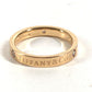 TIFFANY&Co. K18 Gold 18K Flat Band Diamond 3P Accessory Jewelry Ring YG750 Ladies Yellow