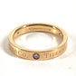 TIFFANY&Co. K18 Gold 18K Flat Band Diamond 3P Accessory Jewelry Ring YG750 Ladies Yellow