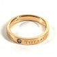 TIFFANY&Co. K18 Gold 18K Flat Band Diamond 3P Accessory Jewelry Ring YG750 Ladies Yellow
