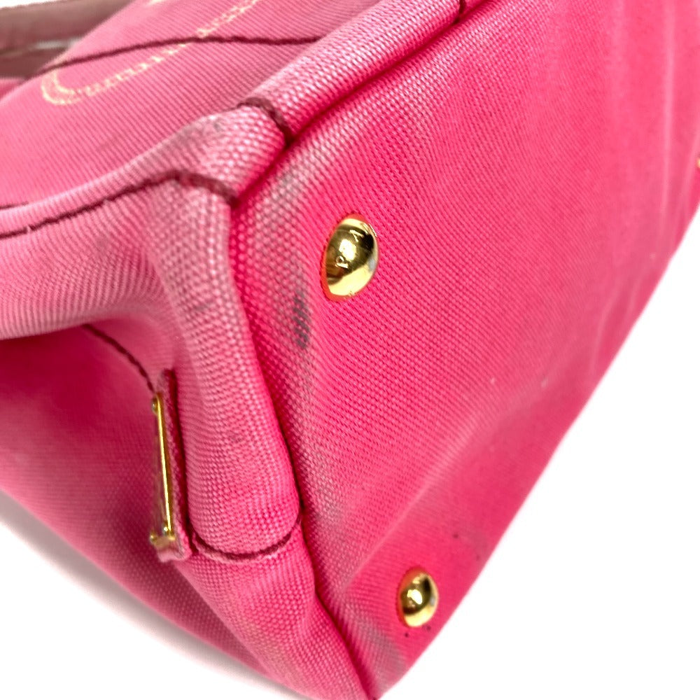PRADA ロゴ カナパ MINI ミニ カバン 斜め掛け トートバッグ ハンドバッグ ショルダーバッグ キャンバス ユニセックス ピンク