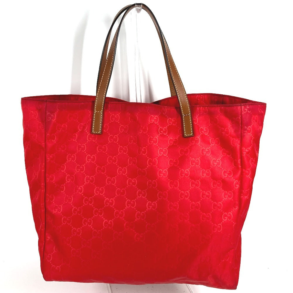 GUCCI 282439 ロゴ GG カバン 肩掛け トートバッグ ショルダーバッグ レザー/ナイロン ユニセックス レッド