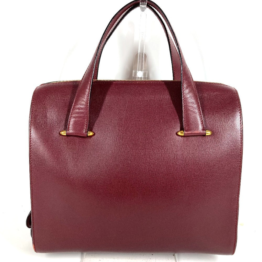 CARTIER マストライン ロゴ 2WAYバッグ トートバッグ ハンドバッグ カバン ビジネスバッグ レザー ユニセックス ワインレッド
