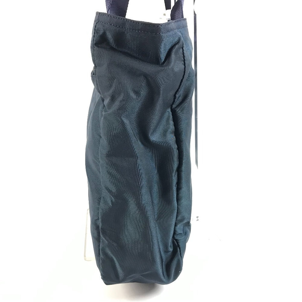 PRADA Triangle Logo Plate Shoulder Tote Bag Nylon Unisex Navy