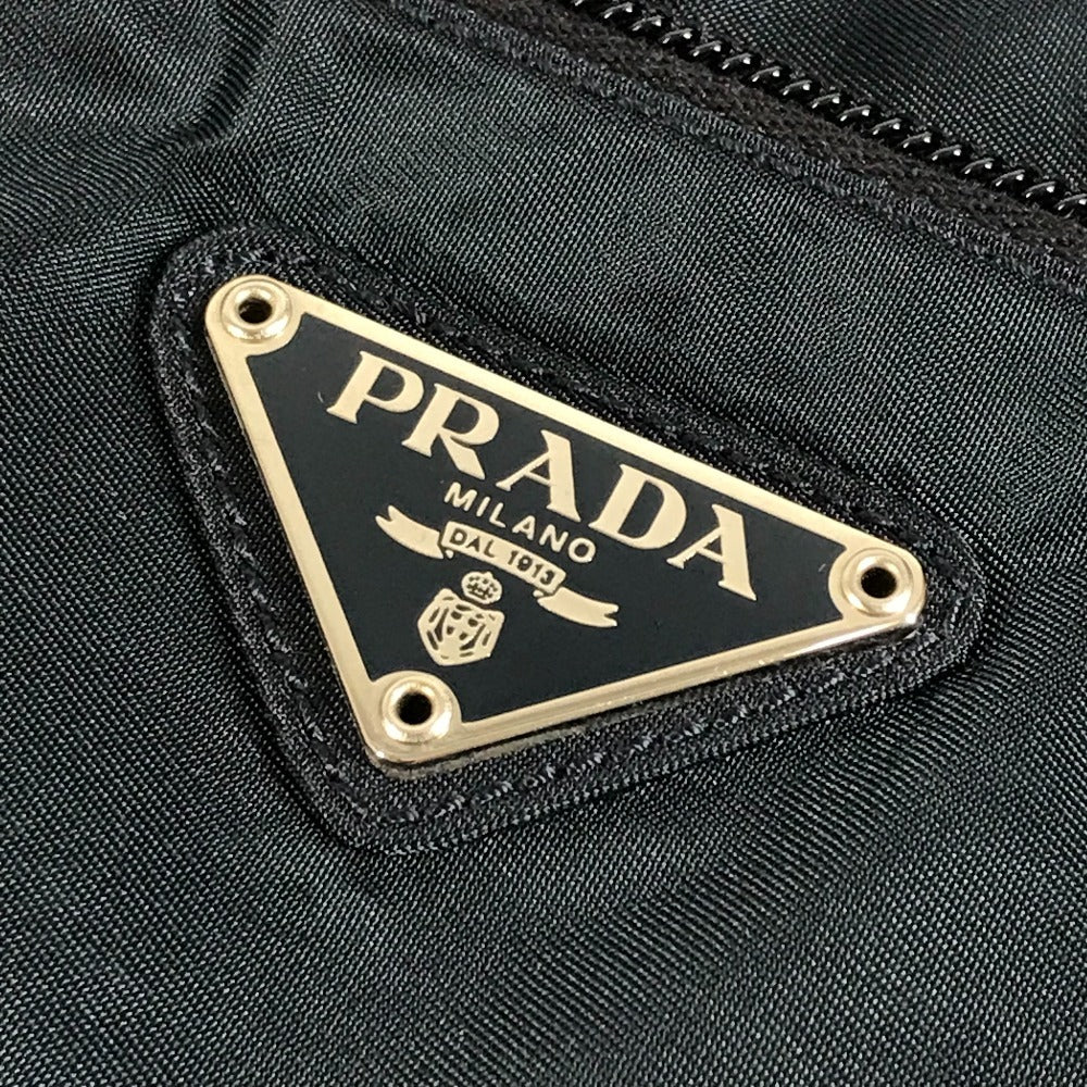 PRADA Triangle Logo Plate Shoulder Tote Bag Nylon Unisex Navy