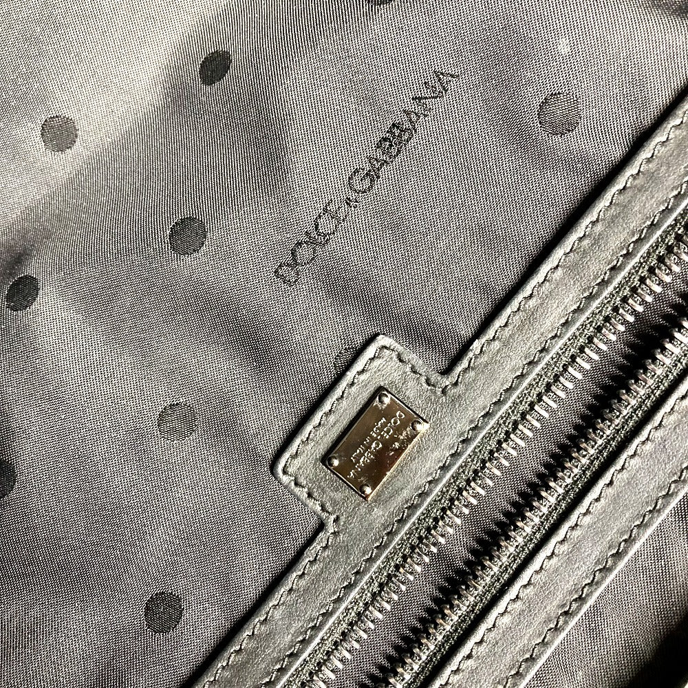 DOLCE&GABBANA ショッピングバッグ ロゴ カバン 2WAYバッグ トートバッグ ショルダーバッグ レザー/キャンバス ユニセックス ブルー