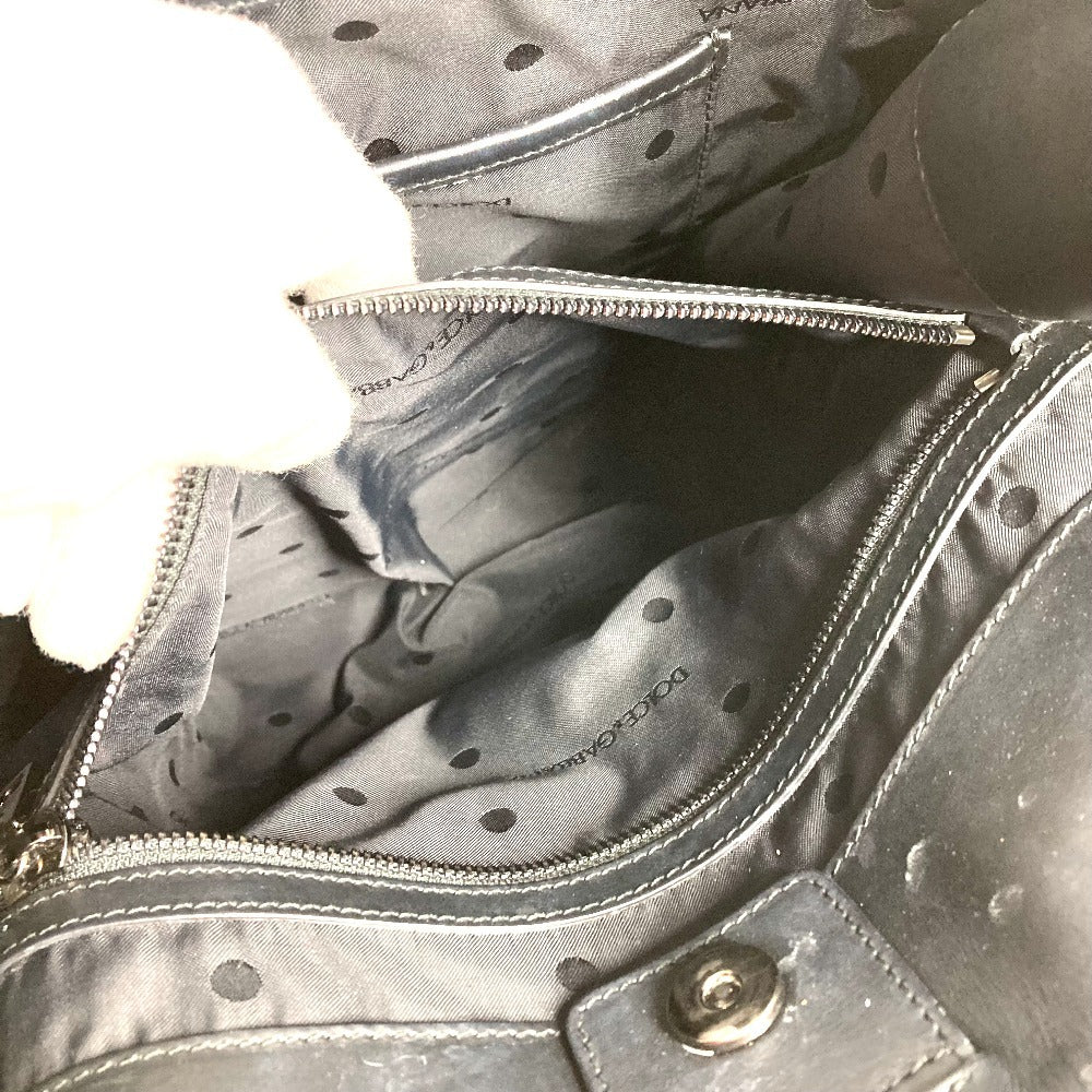 DOLCE&GABBANA ショッピングバッグ ロゴ カバン 2WAYバッグ トートバッグ ショルダーバッグ レザー/キャンバス ユニセックス ブルー
