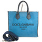 DOLCE&GABBANA ショッピングバッグ ロゴ カバン 2WAYバッグ トートバッグ ショルダーバッグ レザー/キャンバス ユニセックス ブルー