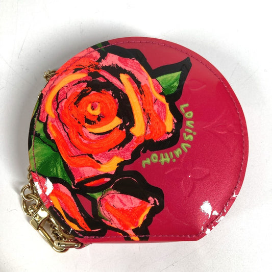 LOUIS VUITTON M93690 Monogram Vernis Rose Portemonnaie Chapeau Stephen Sprouse Wallet Coin Purse Coin Case Monogram Vernis Canvas Ladies Pink