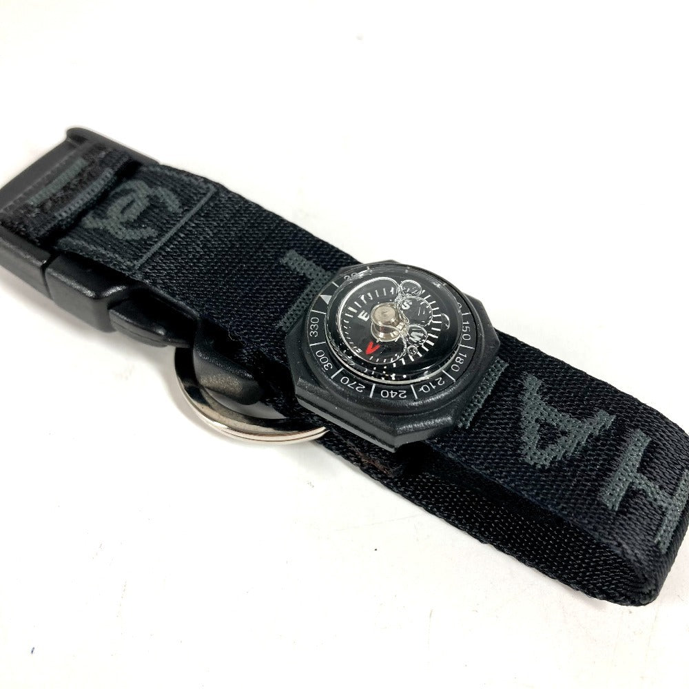 CHANEL Sports CC Coco Mark 03A Compass Accessory Keyring Bracelet Canvas Unisex Black