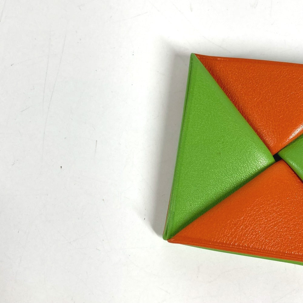 HERMES ズールー バイカラー スクエア 財布 小銭入れ コインケース レザー ユニセックス グリーン