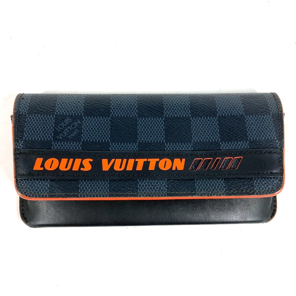 LOUIS VUITTON GI0380 Damier Cobalt Etui Lunette Woody Eyewear Eyeglass Case/Sunglasses Case/Pouch in Damier Cobalt Canvas, Unisex, Navy