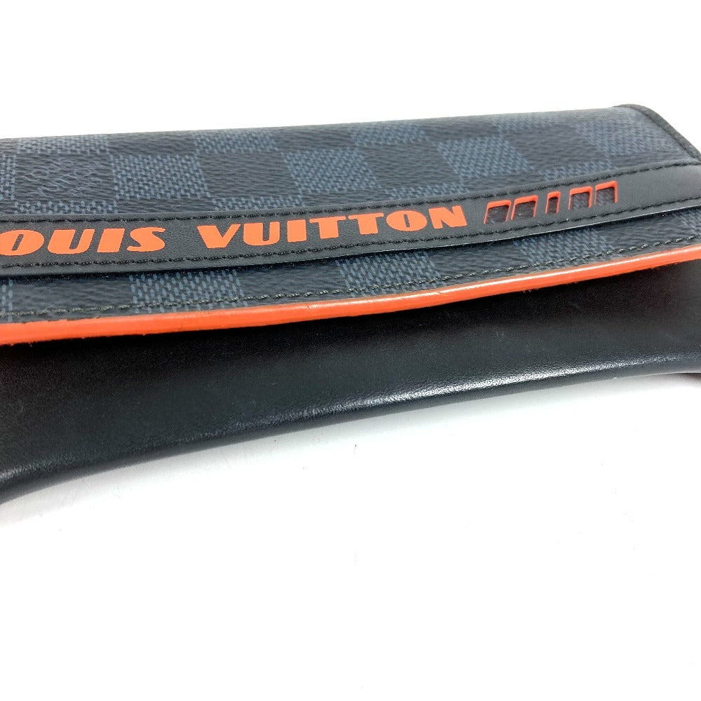 LOUIS VUITTON GI0380 Damier Cobalt Etui Lunette Woody Eyewear Eyeglass Case/Sunglasses Case/Pouch in Damier Cobalt Canvas, Unisex, Navy